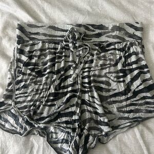 Ambrielle Gray Zebra Print Women's Sleep Shorts